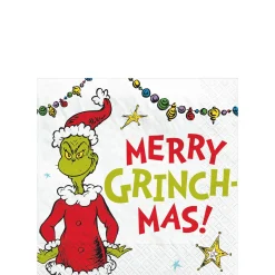 Merry Grinchmas Beverage Napkins, 5in, 16ct - Dr. Seuss