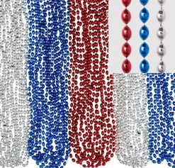 Metallic Bead Necklaces, Assorted Colors, Multiple Counts