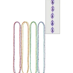 Metallic Bead Necklaces, Assorted Colors, Multiple Counts