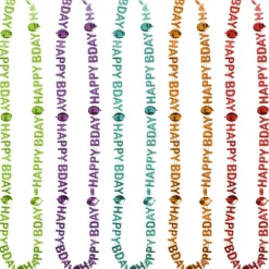 Metallic Birthday Balloons Happy Birthday Necklaces 10ct