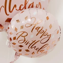 Metallic Blush Happy Birthday Foil Balloon, 18in