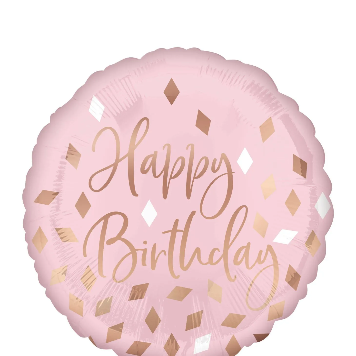 Metallic Blush Happy Birthday Foil Balloon, 18in