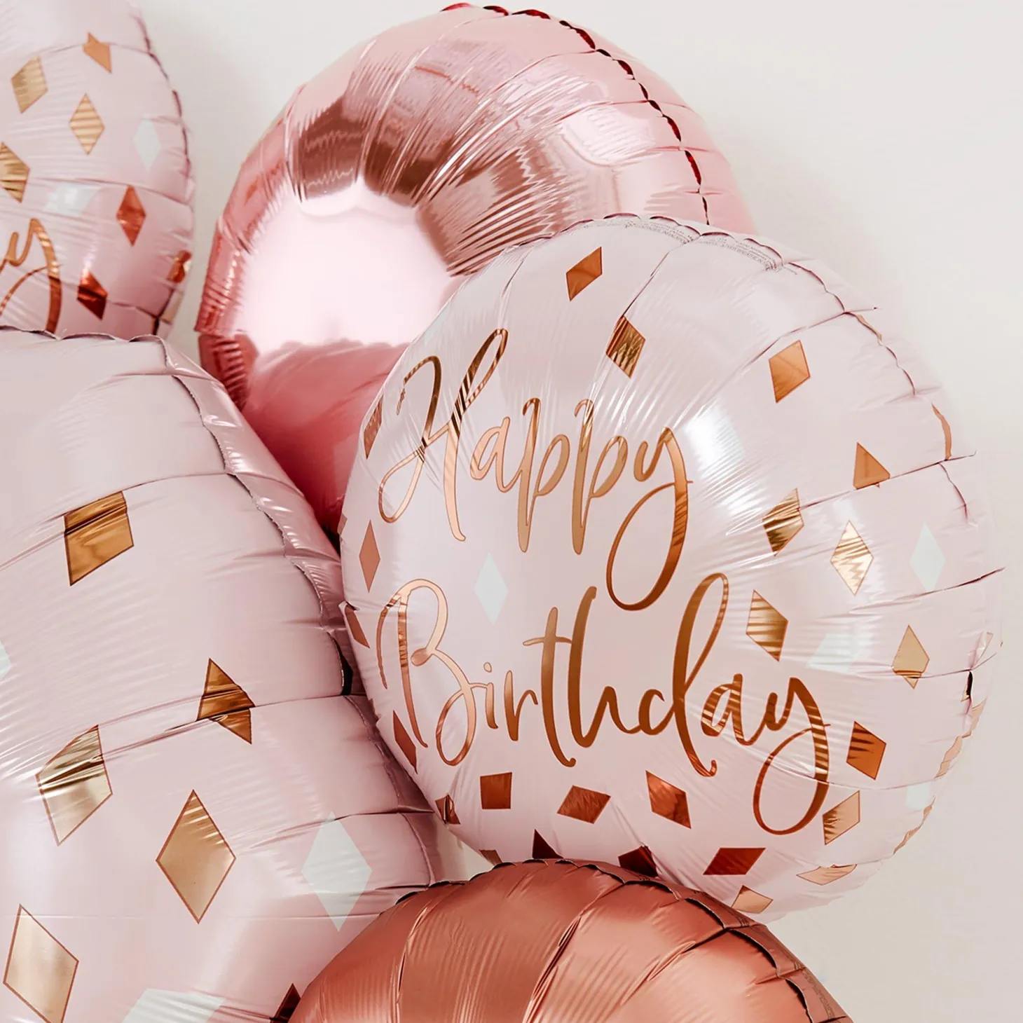 Metallic Blush Happy Birthday Foil Balloon, 18in