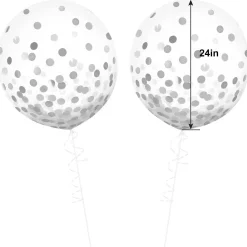 Metallic Confetti Balloons - 24in, 2ct, Assorted Colors