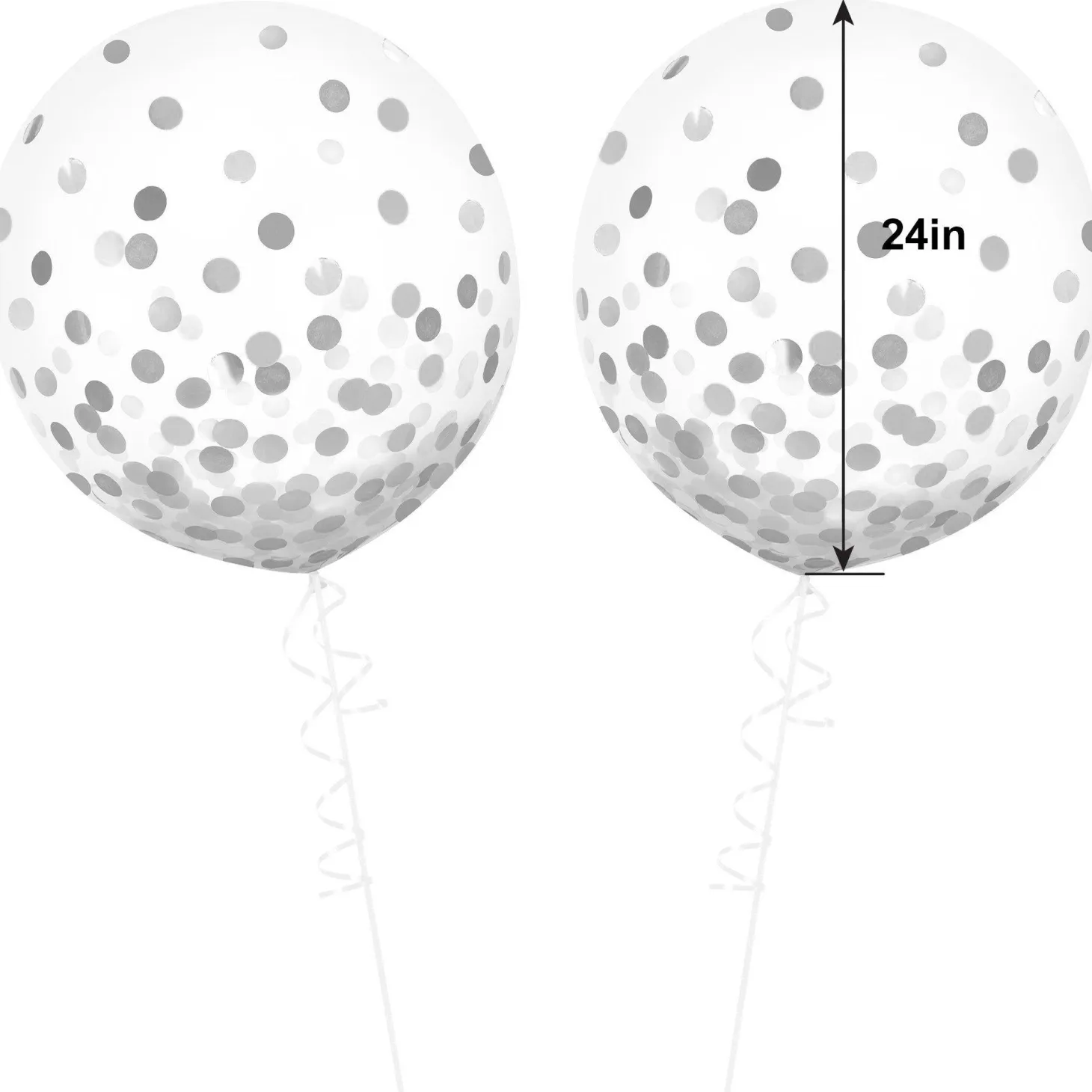 Metallic Confetti Balloons - 24in, 2ct, Assorted Colors