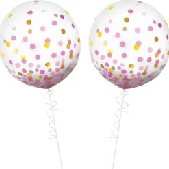 Metallic Confetti Balloons - 24in, 2ct, Assorted Colors