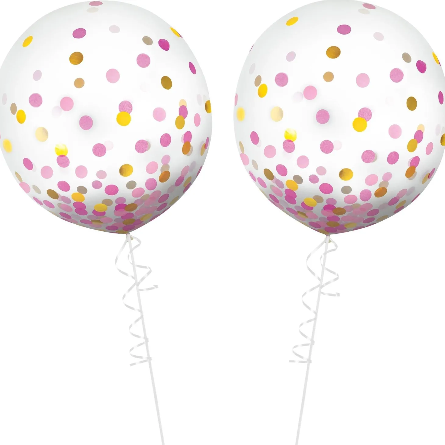 Metallic Confetti Balloons - 24in, 2ct, Assorted Colors