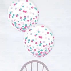 Metallic Confetti Balloons - 24in, 2ct, Assorted Colors