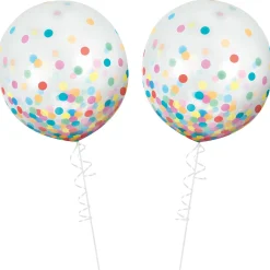Metallic Confetti Balloons - 24in, 2ct, Assorted Colors