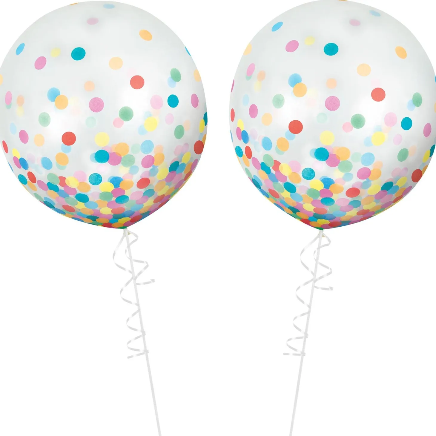 Metallic Confetti Balloons - 24in, 2ct, Assorted Colors