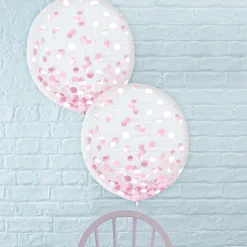 Metallic Confetti Balloons - 24in, 2ct, Assorted Colors