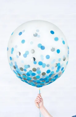 Metallic Confetti Balloons - 24in, 2ct, Assorted Colors