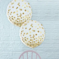 Metallic Confetti Balloons - 24in, 2ct, Assorted Colors