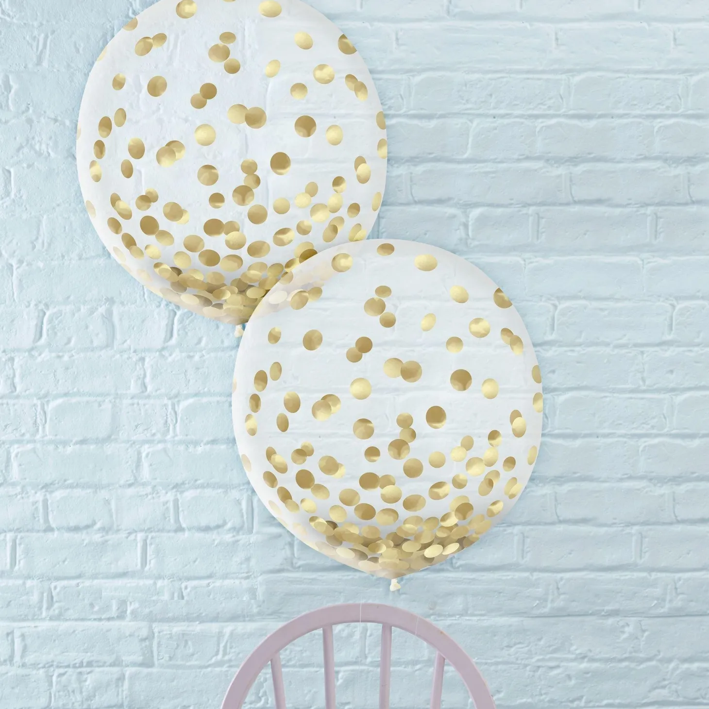 Metallic Confetti Balloons - 24in, 2ct, Assorted Colors