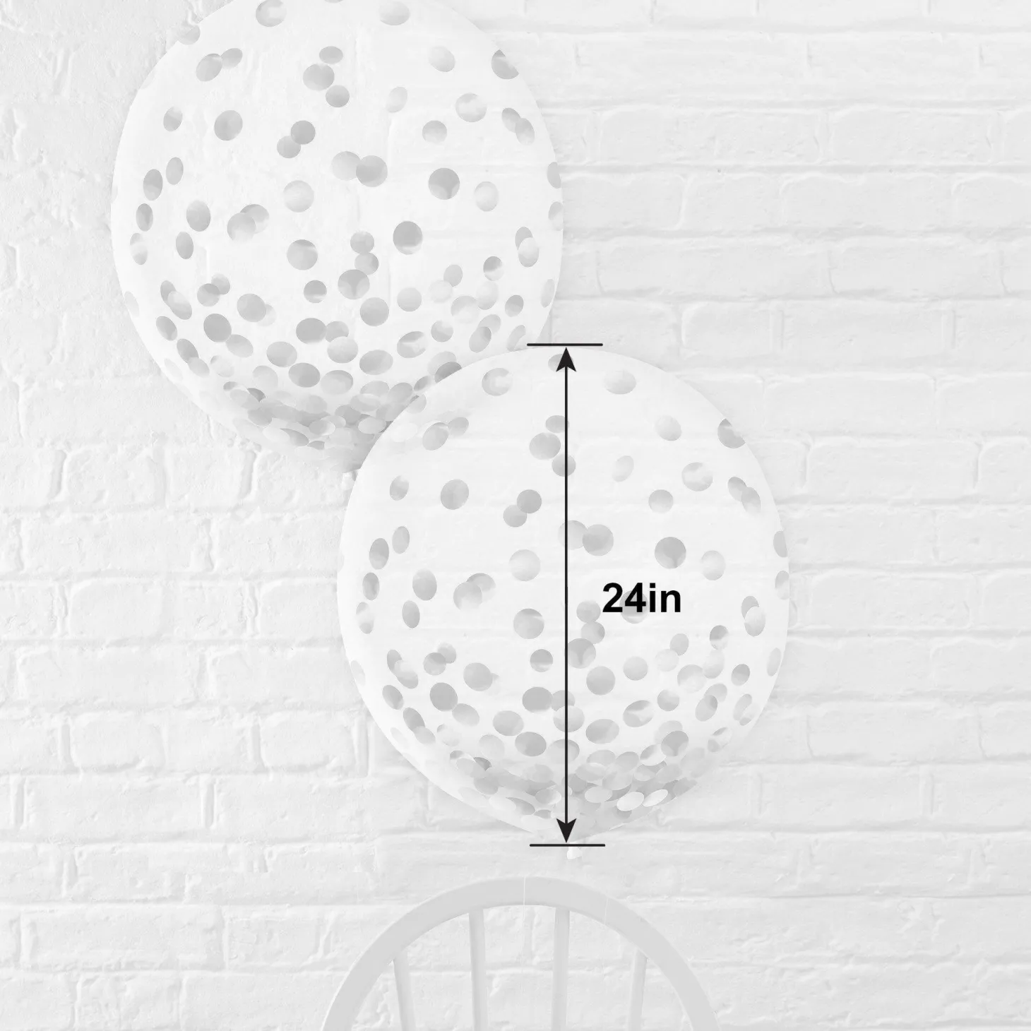 Metallic Confetti Balloons - 24in, 2ct, Assorted Colors