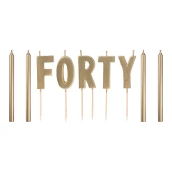 Metallic Golden Age Birthday Candles, 10pc, Ages
