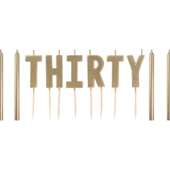 Metallic Golden Age Birthday Candles, 10pc, Ages