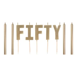 Metallic Golden Age Birthday Candles, 10pc, Ages
