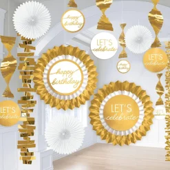 Metallic Golden Age Birthday Foil & Paper Room Decorating Kit, 13pc