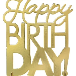 Metallic Golden Age Happy Birthday Cardboard Centerpiece, 9in x 10in