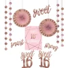Metallic Gold & Pink Sweet 16 Room Decorating Kit 12pc