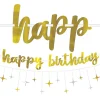 Metallic Gold & Silver Birthday Banners 2ct