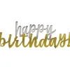 Metallic Gold & Silver Happy Birthday Centerpiece
