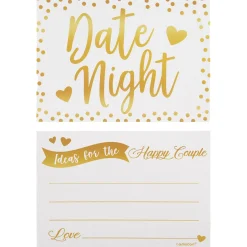 Metallic Gold & White Date Night Advice Cards, 24ct
