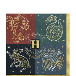 Metallic Hogwarts United Paper Lunch Napkins, 6.5in, 16ct - Harry Potter