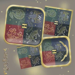 Metallic Hogwarts United Square Paper Dessert Plates, 7in, 8ct - Harry Potter