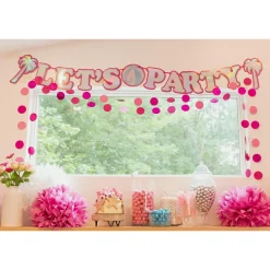 Metallic Malibu Barbie Cardstock Letter Banner, 12ft