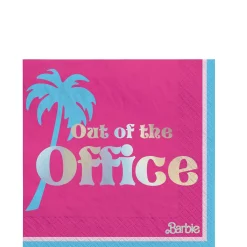 Metallic Malibu Barbie Paper Beverage Napkins, 5in, 16ct