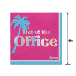 Metallic Malibu Barbie Paper Beverage Napkins, 5in, 16ct