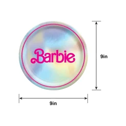 Metallic Malibu Barbie Paper Lunch Plates, 9in, 8ct
