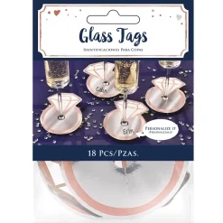 Metallic Rose Gold & Silver Diamond Ring Glass Tags 18ct