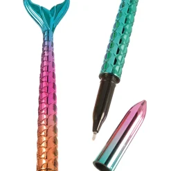 Metallic Shimmering Mermaids Plastic Pens, 5.9in, 8ct