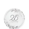Metallic Silver 25th Anniversary Paper Dessert Plates, 7in, 8ct