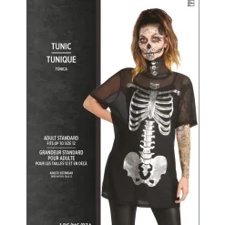 Metallic Skeleton Mesh T-shirt Dress for Adults