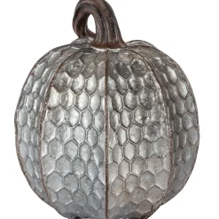 Metal-Look Stone & Resin Pumpkin, Sizes 5.9in x 4.5in and 4.7in x 4.9in