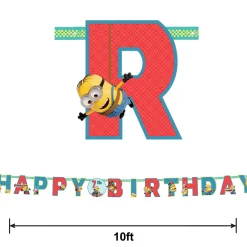Minions Add an Age Cardstock Birthday Banner Kit, 10ft - Despicable Me 4
