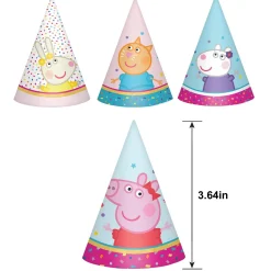 Mini Peppa Pig Party Time Party Hats, 8ct
