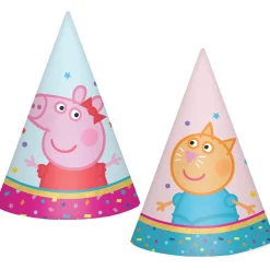 Mini Peppa Pig Party Time Party Hats, 8ct