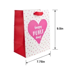 Mini Sprinkle Happy Heart Day Paper Gift Bag, 7.75in x 9.5in