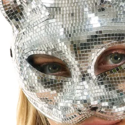 Mirrored Cat Half Mask
