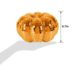 Mirrored Glass & Foam Pumpkin Decoration, Assorted Colors, Multiple Sizes