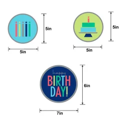 Modern Birthday Cardstock & Plastic Swirl Decorations, 12ct