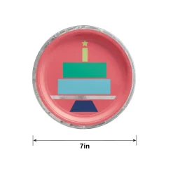 Modern Birthday Let's Eat Cake Paper Dessert Plates, 7in, 8ct