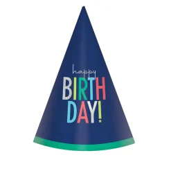 Modern Birthday Mini Cardstock Party Hats, 12ct