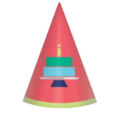 Modern Birthday Mini Cardstock Party Hats, 12ct
