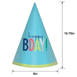 Modern Birthday Mini Cardstock Party Hats, 12ct